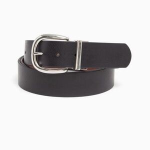 Reversible Torrid Black Belt with Silver Buckle